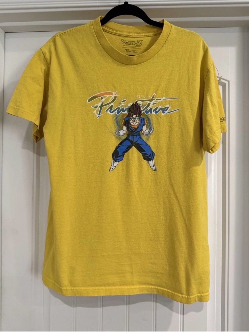 Primitive x Dragon Ball Z Vegito Shirt Mens Large Yellow DBZ Skate Tee L